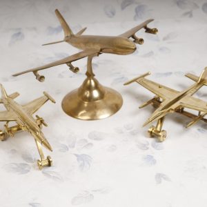Brass Airplane Vintage Sculpture - Handmade Retro